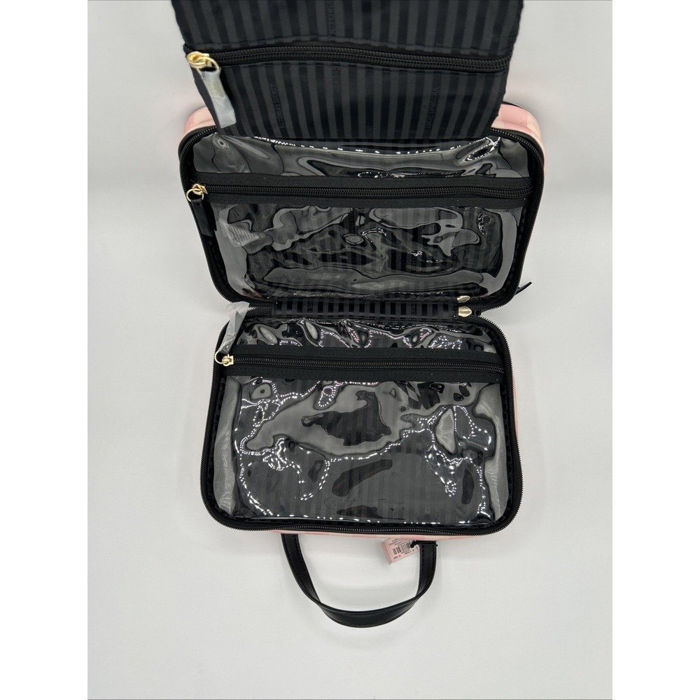 Victoria's Secret Hanging Cosmetics Bag,Heritage Stripes Pink Travel Case NEW - Picture 8 of 15